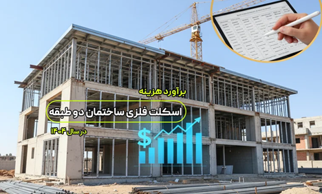 برآورد هزینه اسکلت فلزی ساختمان دو طبقه در سال 1404 برآورد هزینه اسکلت فلزی ساختمان دو طبقه در سال 1404