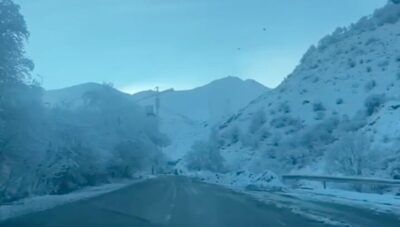 جاده کندوان سفیدپوش شده است