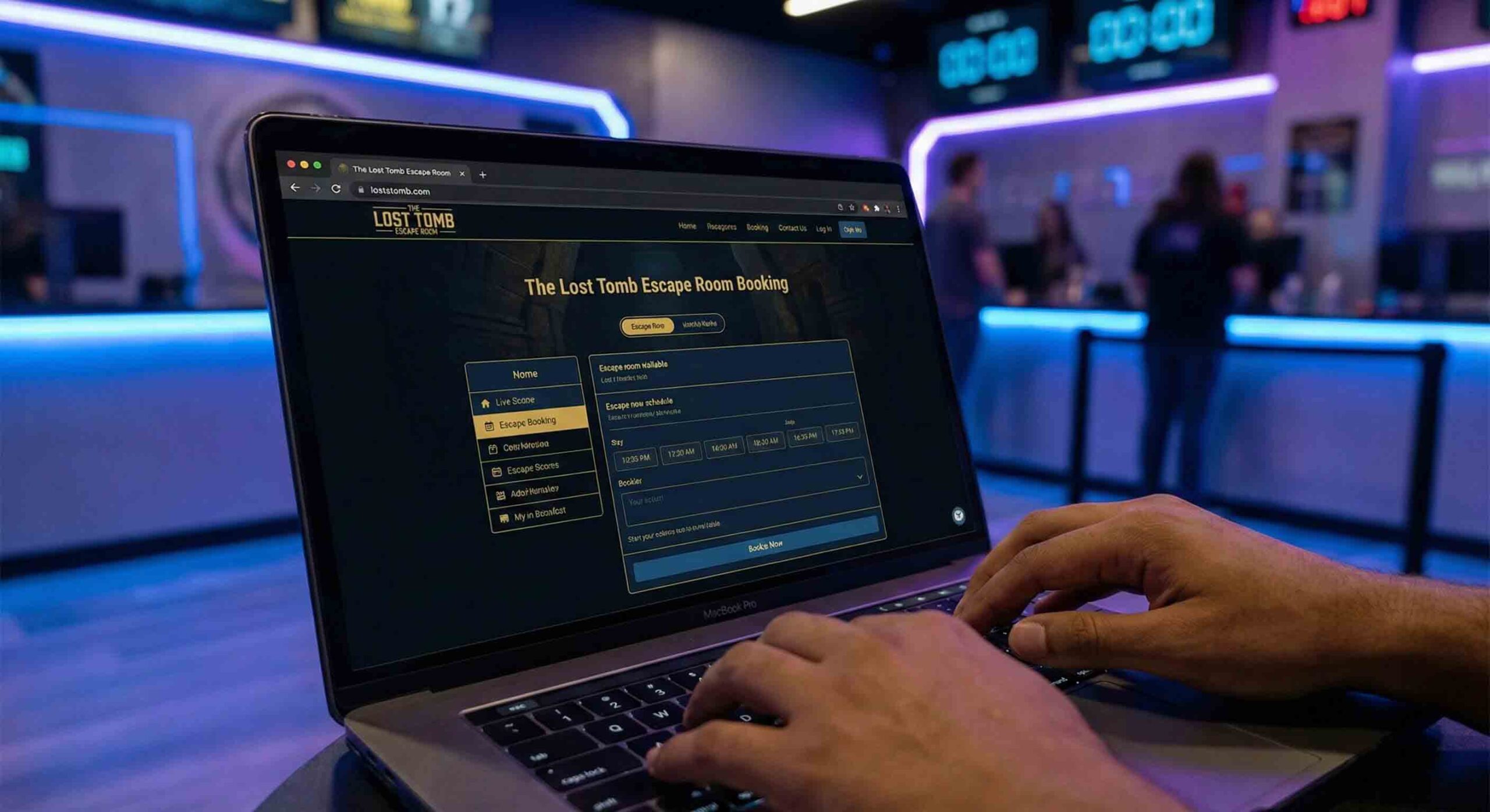 رابط کاربری سیستم رزرو آنلاین سایت اتاق فرار