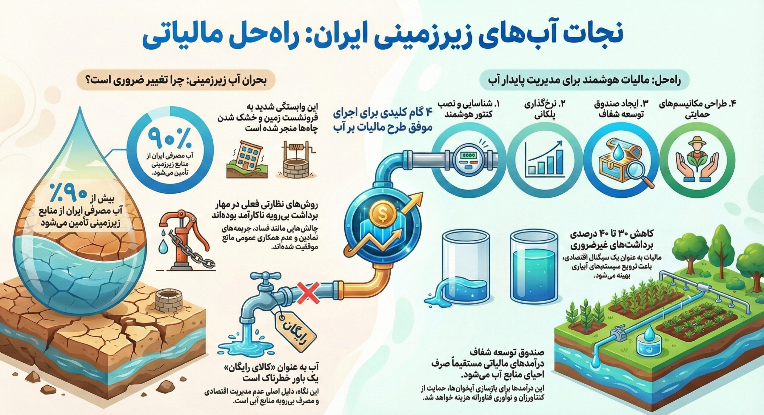 «نجات آب» ــ 51 | مالیات بر استخراج منابع آبی زیرزمینی + اینفوگراف معجزۀ آبخیزداری , سازمان جنگلها، مراتع و آبخیزداری کشور , آبخیزداری , احیای منابع زیرزمینی آب , بحران آب ایران , بحران آب ,