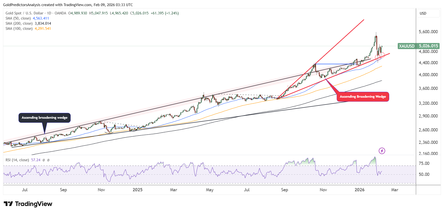 Gold daily chart