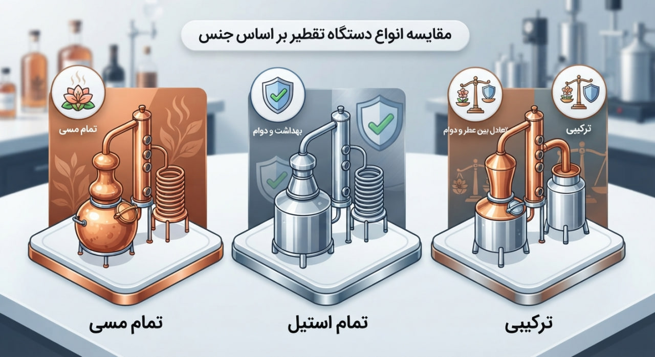 کیفیت ساخت و نگهداری از دستگاه تقطیر