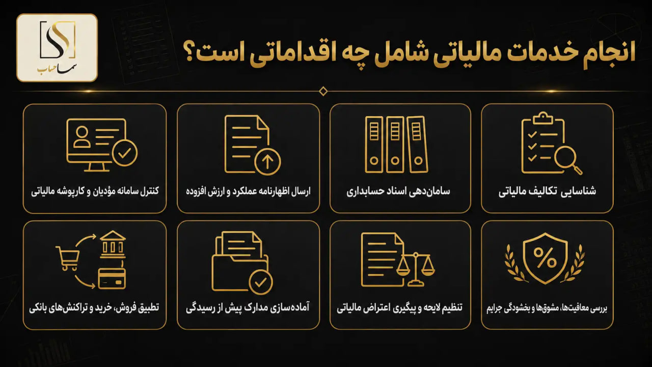 انجام خدمات مالیاتی شامل چه اقداماتی است؟