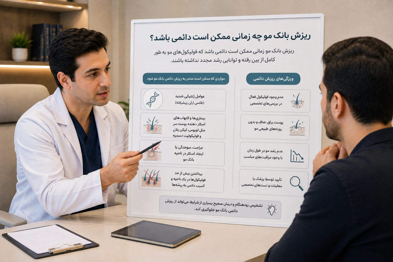 ریزش بانک مو چه زمانی ممکن است دائمی باشد؟